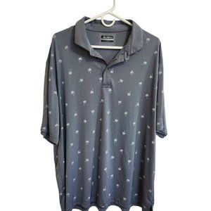Ben Hogan Polo Gray with Palm Tree Print Size Mens 2XL